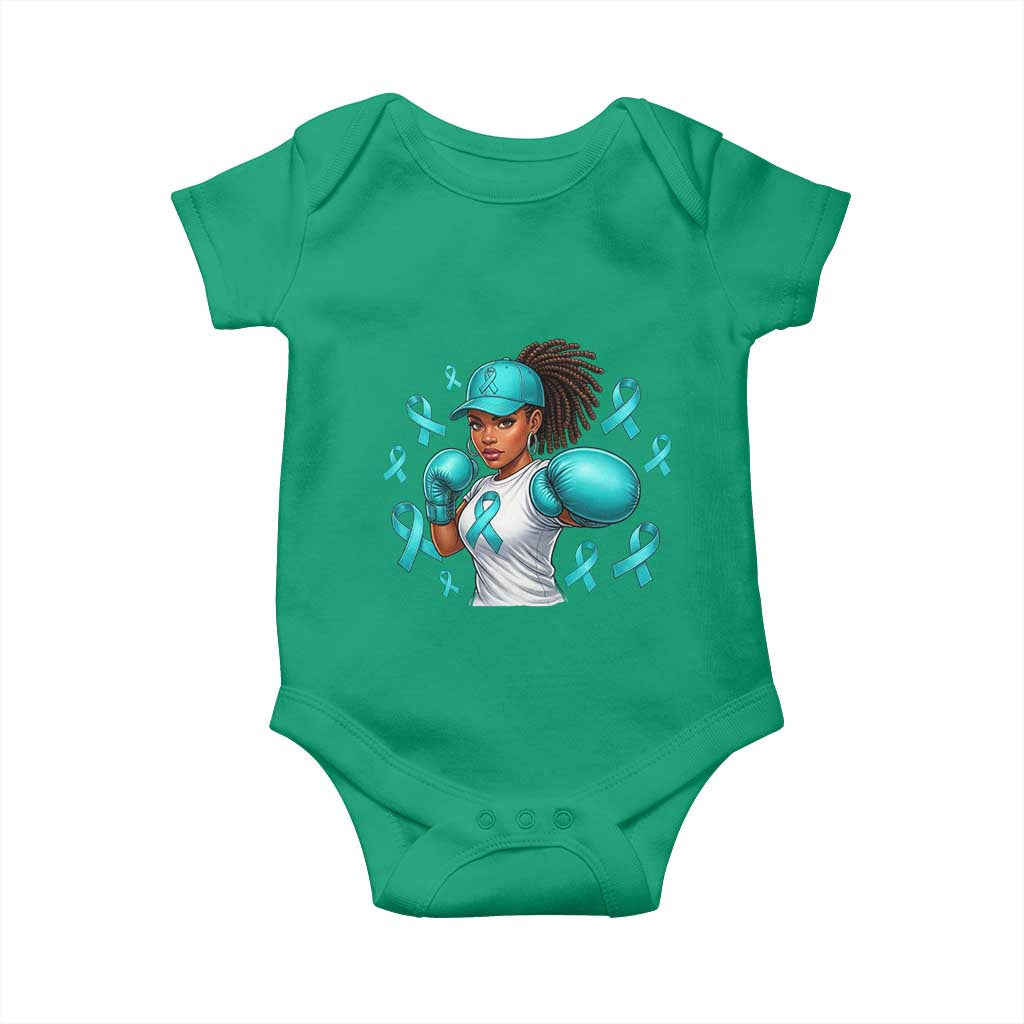 Black Women Fight Sexual Assault Awareness Baby Onesie African American Teal Ribbon Support