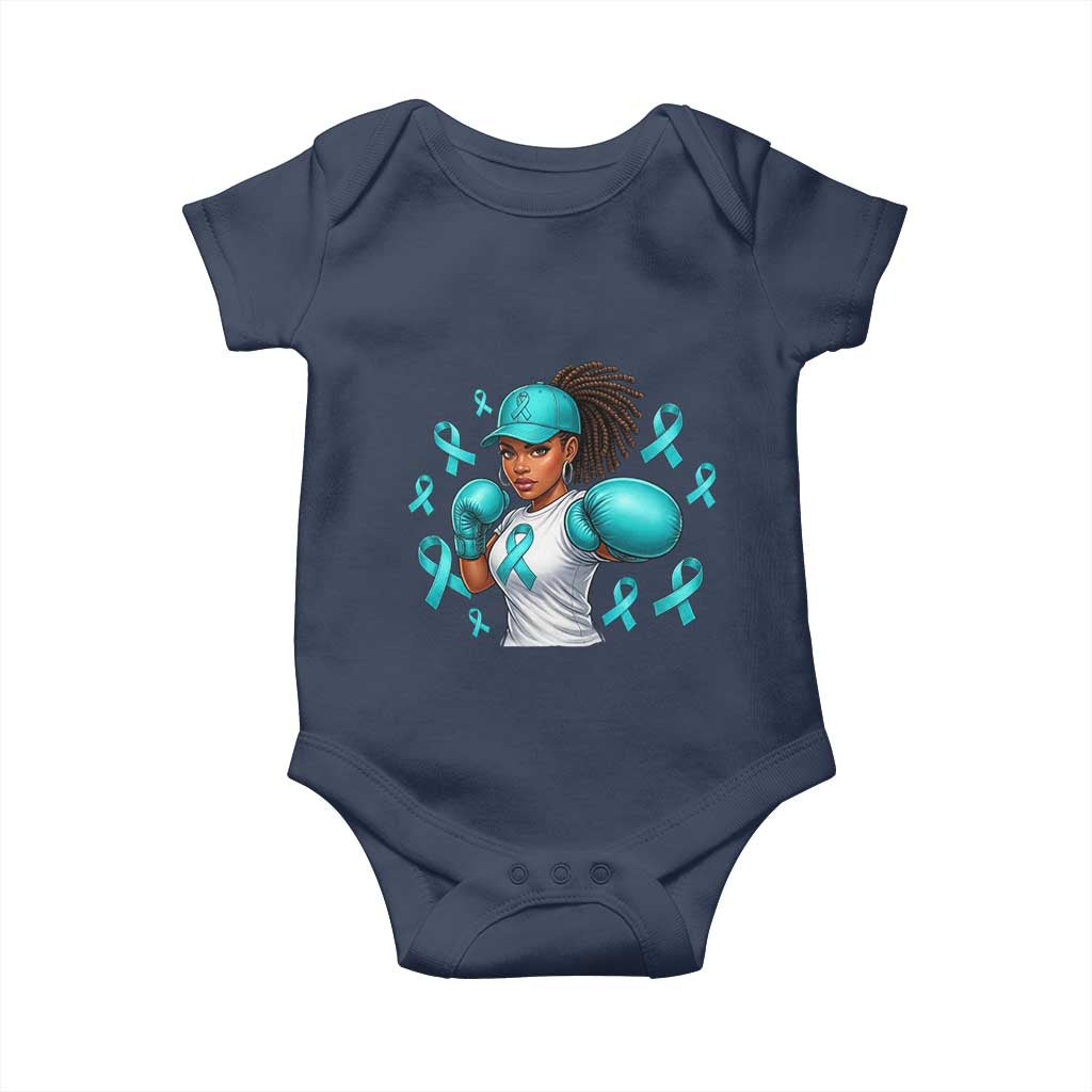 Black Women Fight Sexual Assault Awareness Baby Onesie African American Teal Ribbon Support