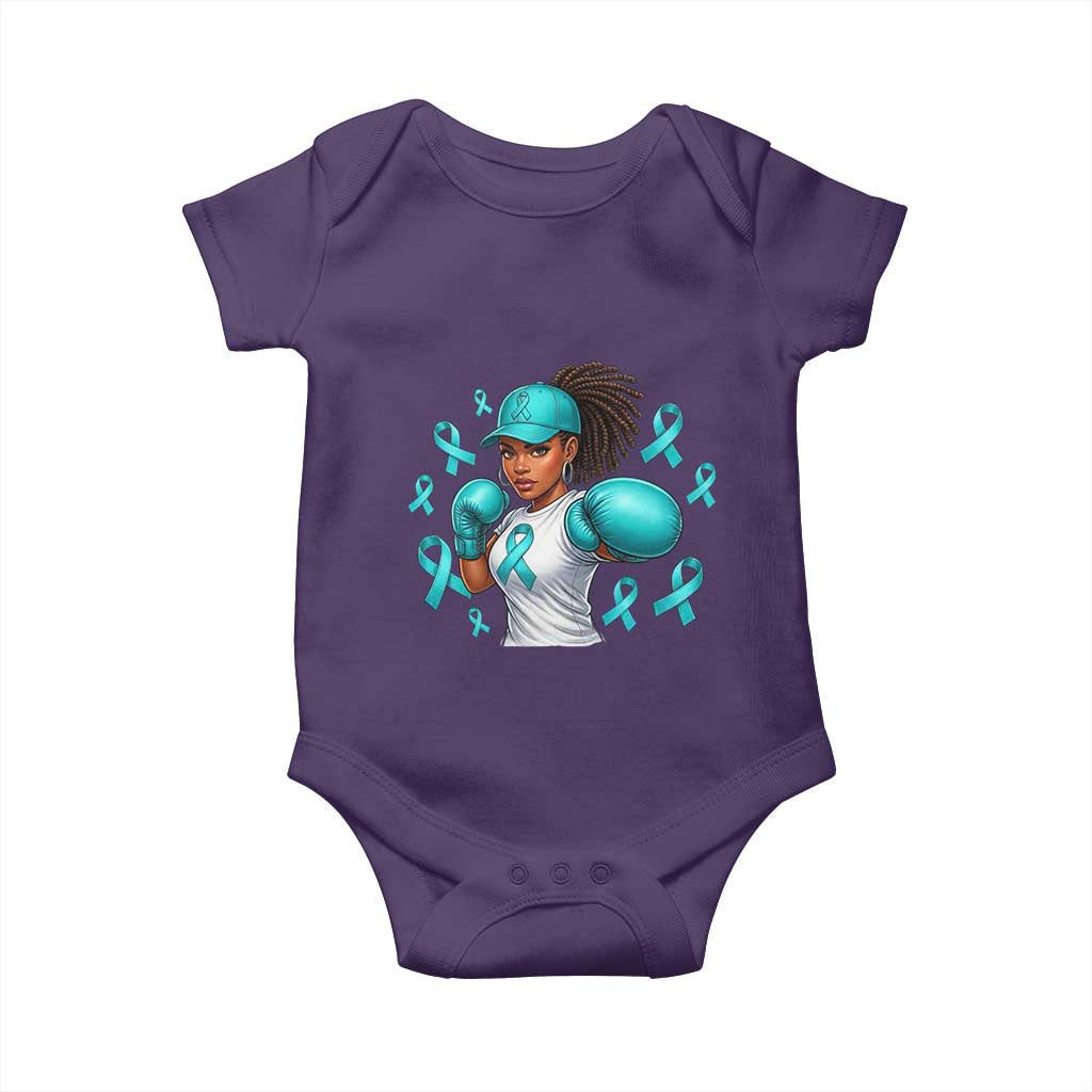Black Women Fight Sexual Assault Awareness Baby Onesie African American Teal Ribbon Support