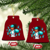 Black Women Fight Sexual Assault Awareness Ceramic Ornament African American Teal Ribbon Support