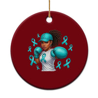 Black Women Fight Sexual Assault Awareness Ceramic Ornament African American Teal Ribbon Support