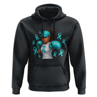 Black Women Fight Sexual Assault Awareness Hoodie African American Teal Ribbon Support
