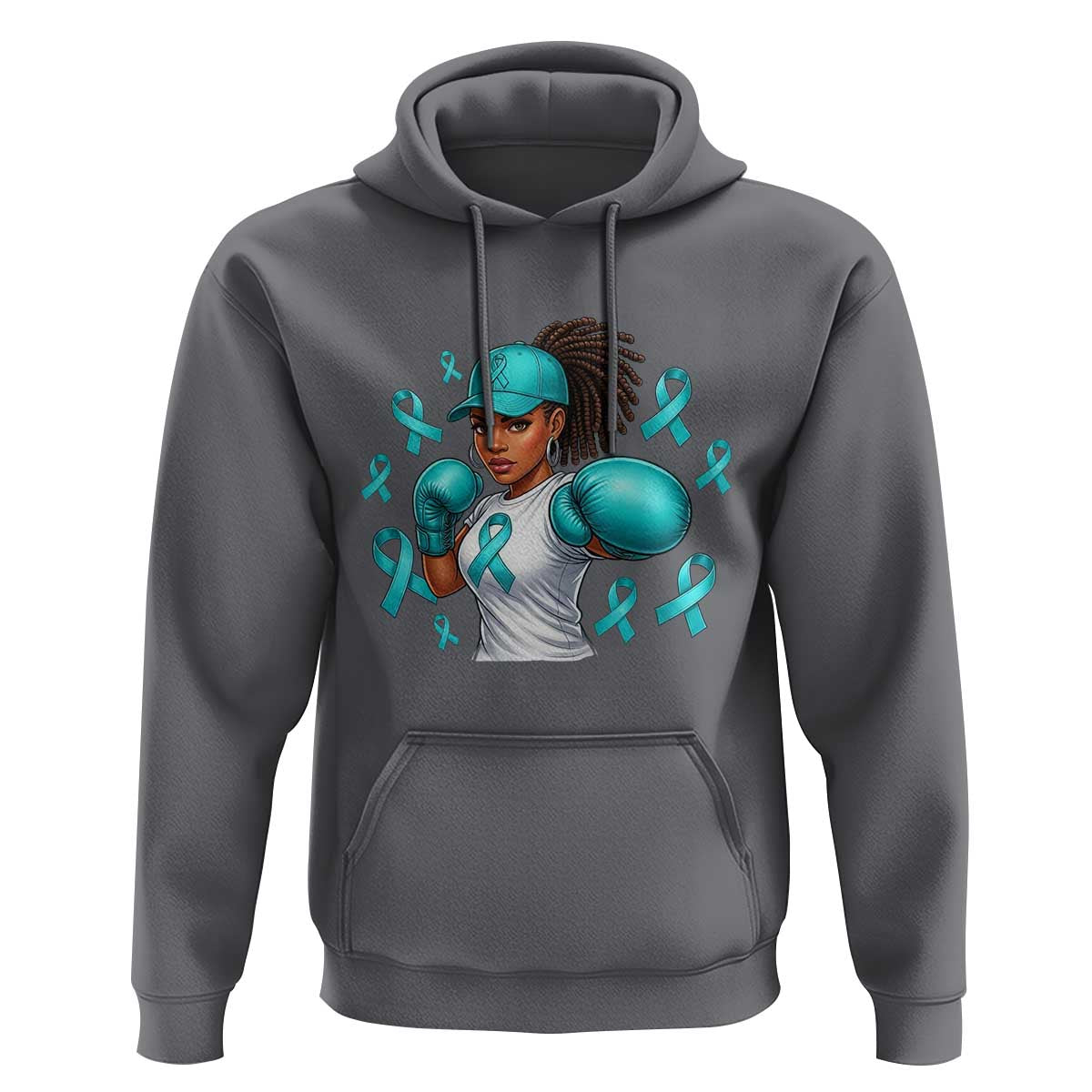 Black Women Fight Sexual Assault Awareness Hoodie African American Teal Ribbon Support