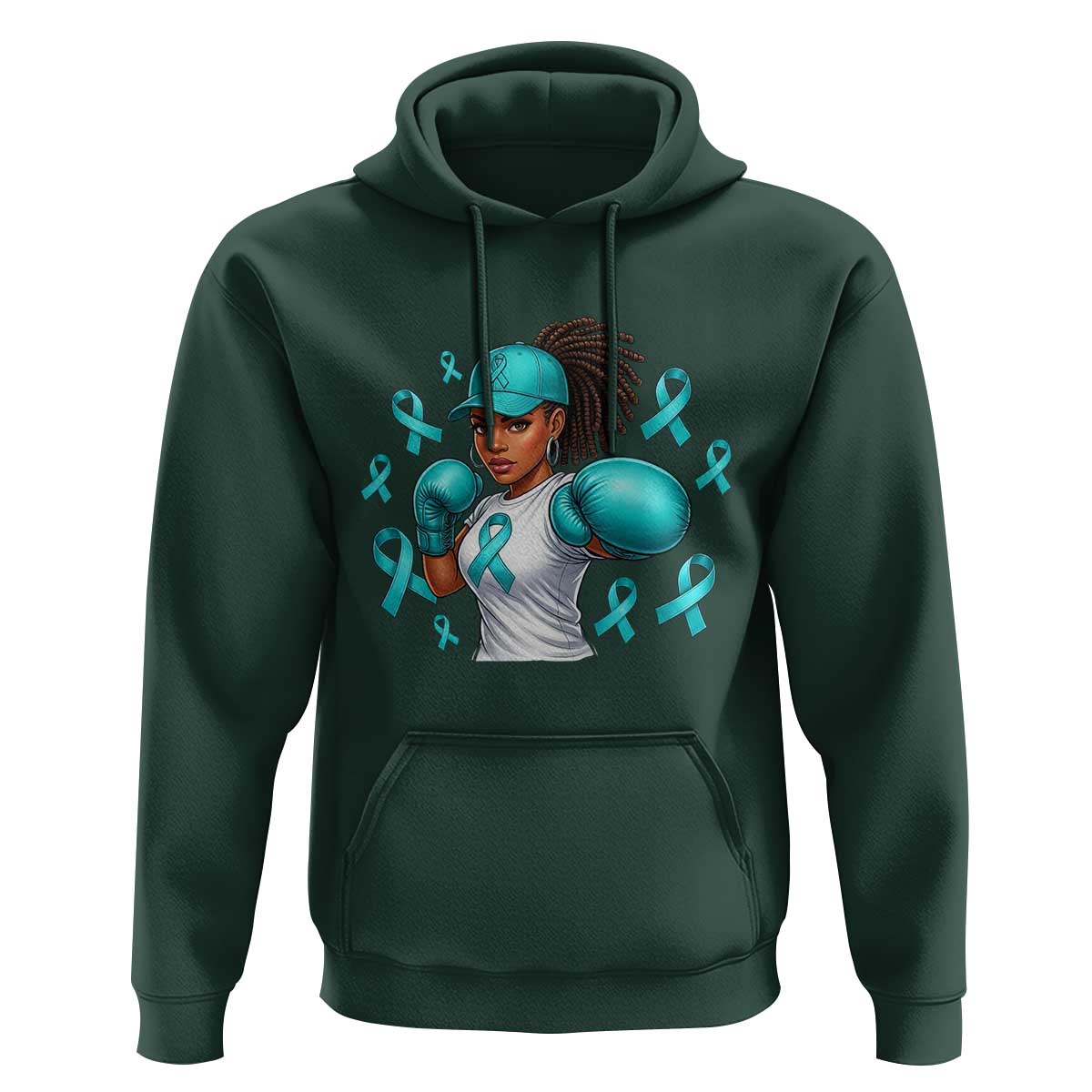Black Women Fight Sexual Assault Awareness Hoodie African American Teal Ribbon Support