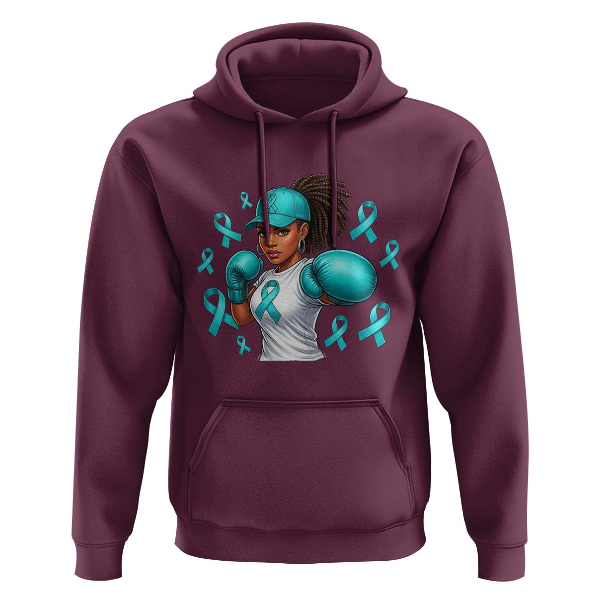 Black Women Fight Sexual Assault Awareness Hoodie African American Teal Ribbon Support
