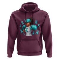 Black Women Fight Sexual Assault Awareness Hoodie African American Teal Ribbon Support