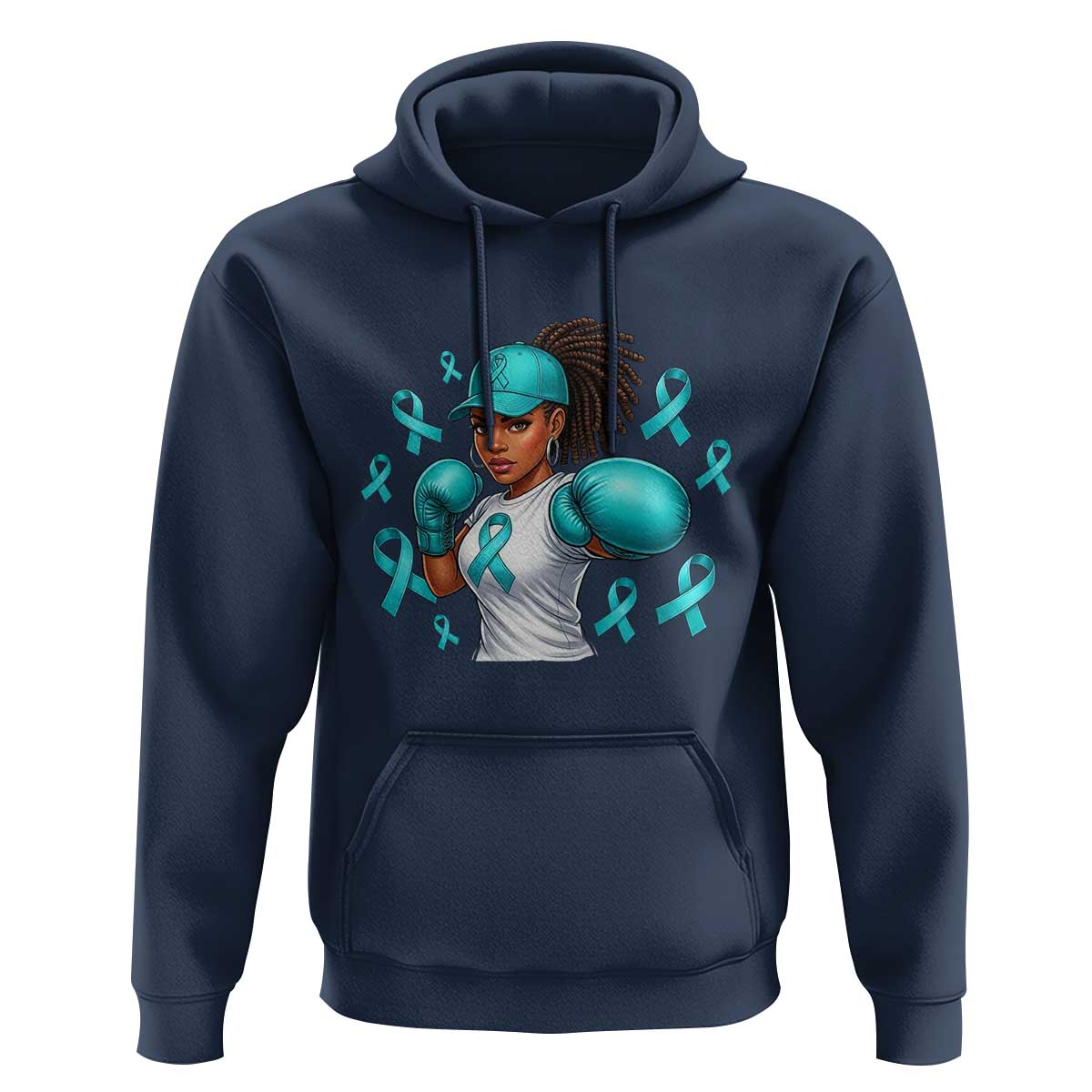 Black Women Fight Sexual Assault Awareness Hoodie African American Teal Ribbon Support