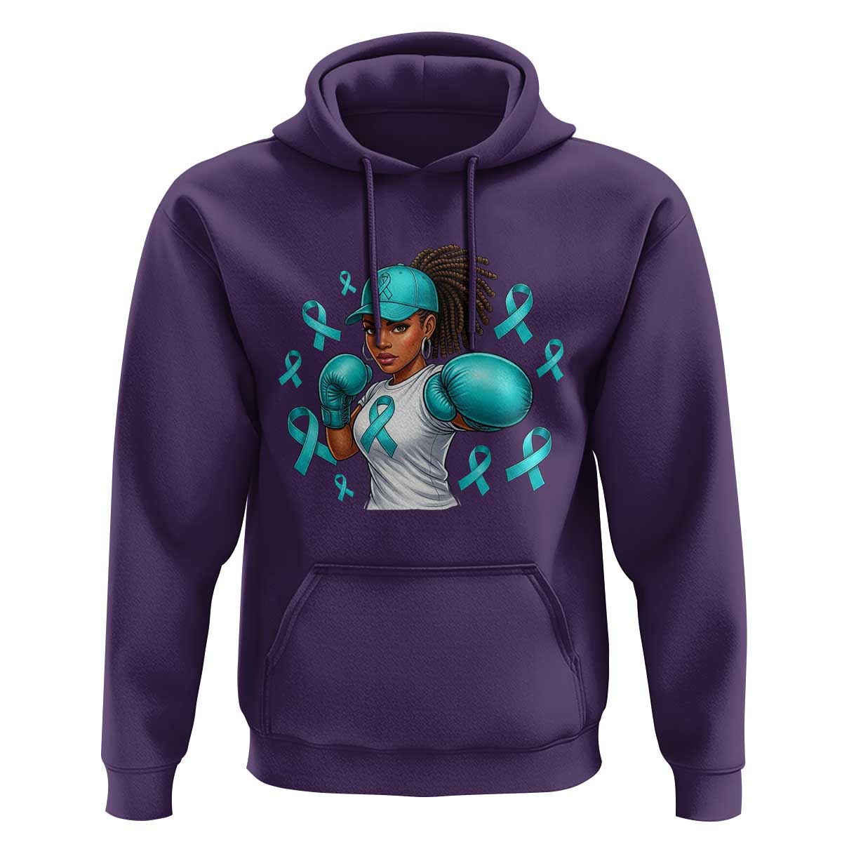 Black Women Fight Sexual Assault Awareness Hoodie African American Teal Ribbon Support