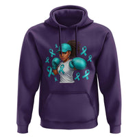 Black Women Fight Sexual Assault Awareness Hoodie African American Teal Ribbon Support