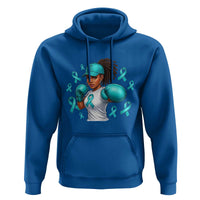 Black Women Fight Sexual Assault Awareness Hoodie African American Teal Ribbon Support