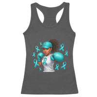 Black Women Fight Sexual Assault Awareness Racerback Tank Top African American Teal Ribbon Support