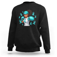 Black Women Fight Sexual Assault Awareness Sweatshirt African American Teal Ribbon Support