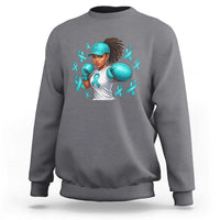 Black Women Fight Sexual Assault Awareness Sweatshirt African American Teal Ribbon Support