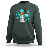 Black Women Fight Sexual Assault Awareness Sweatshirt African American Teal Ribbon Support