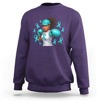 Black Women Fight Sexual Assault Awareness Sweatshirt African American Teal Ribbon Support
