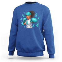 Black Women Fight Sexual Assault Awareness Sweatshirt African American Teal Ribbon Support
