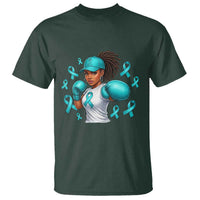 Black Women Fight Sexual Assault Awareness T Shirt African American Teal Ribbon Support