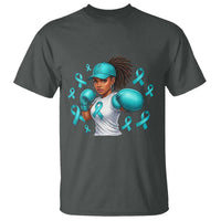 Black Women Fight Sexual Assault Awareness T Shirt African American Teal Ribbon Support