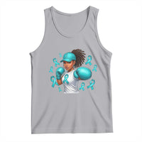 Black Women Fight Sexual Assault Awareness Tank Top African American Teal Ribbon Support
