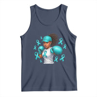 Black Women Fight Sexual Assault Awareness Tank Top African American Teal Ribbon Support
