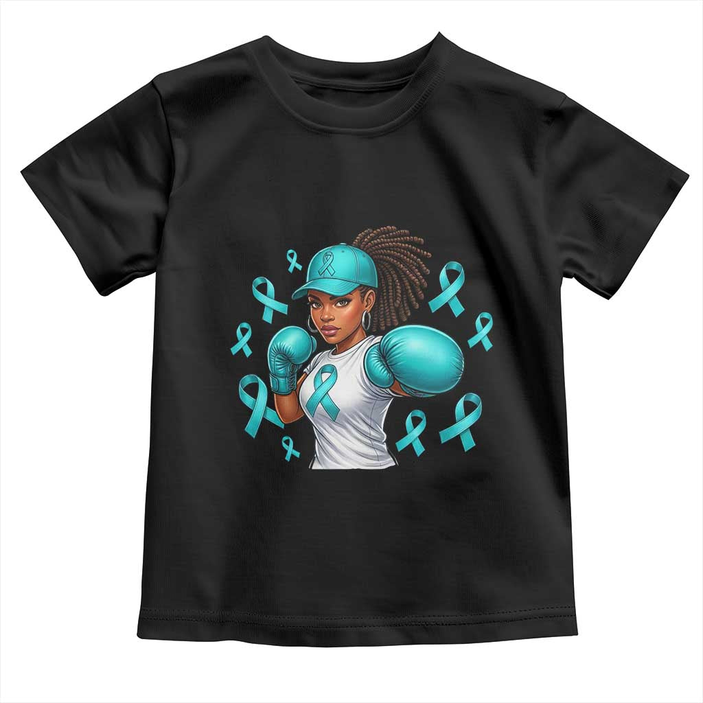 Black Women Fight Sexual Assault Awareness Toddler T Shirt African American Teal Ribbon Support