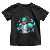 Black Women Fight Sexual Assault Awareness Toddler T Shirt African American Teal Ribbon Support