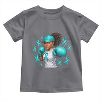 Black Women Fight Sexual Assault Awareness Toddler T Shirt African American Teal Ribbon Support
