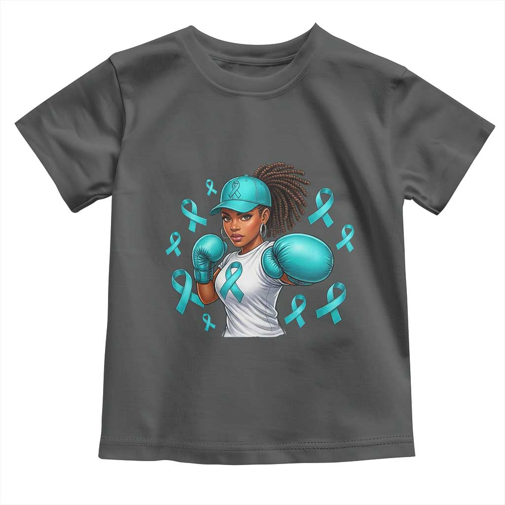 Black Women Fight Sexual Assault Awareness Toddler T Shirt African American Teal Ribbon Support
