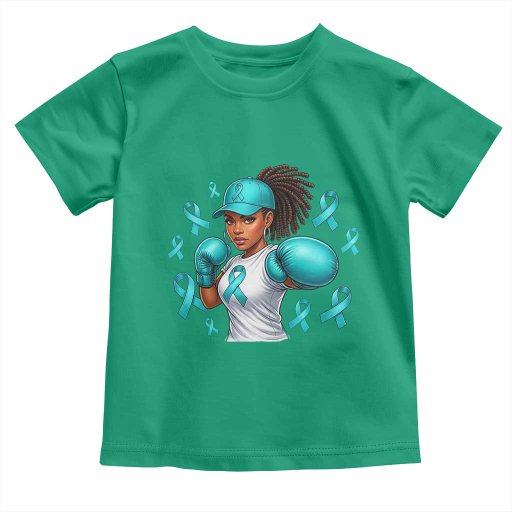 Black Women Fight Sexual Assault Awareness Toddler T Shirt African American Teal Ribbon Support