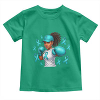 Black Women Fight Sexual Assault Awareness Toddler T Shirt African American Teal Ribbon Support