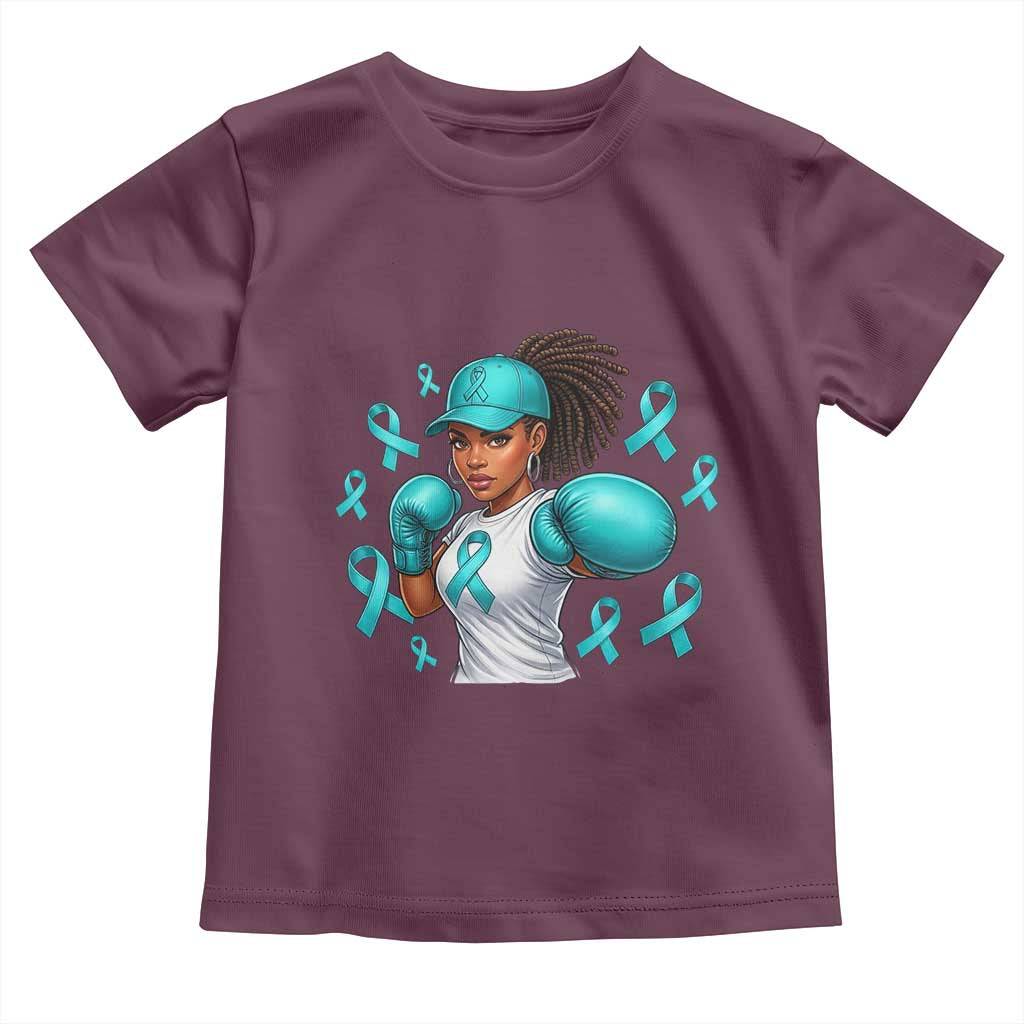 Black Women Fight Sexual Assault Awareness Toddler T Shirt African American Teal Ribbon Support