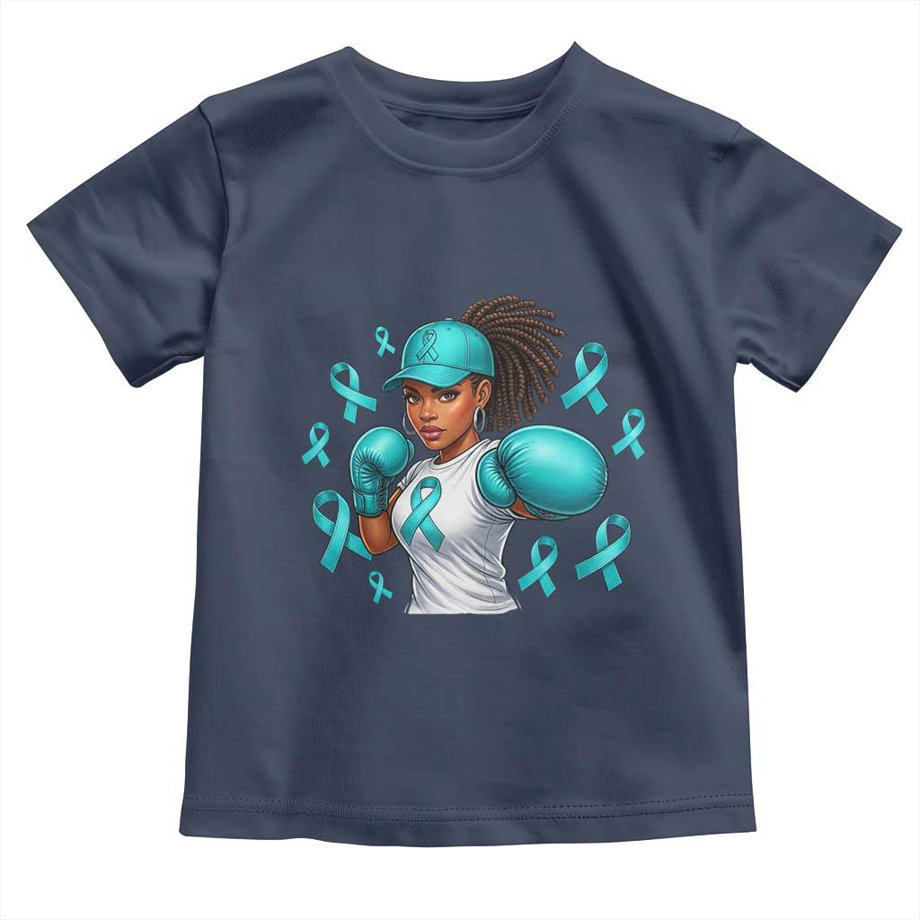 Black Women Fight Sexual Assault Awareness Toddler T Shirt African American Teal Ribbon Support