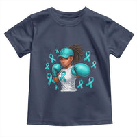 Black Women Fight Sexual Assault Awareness Toddler T Shirt African American Teal Ribbon Support