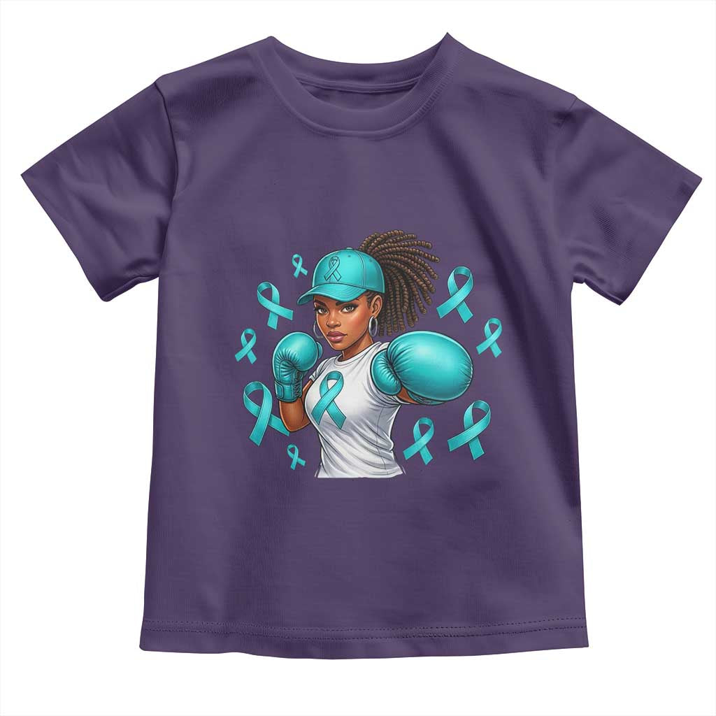 Black Women Fight Sexual Assault Awareness Toddler T Shirt African American Teal Ribbon Support