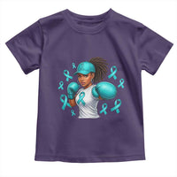 Black Women Fight Sexual Assault Awareness Toddler T Shirt African American Teal Ribbon Support