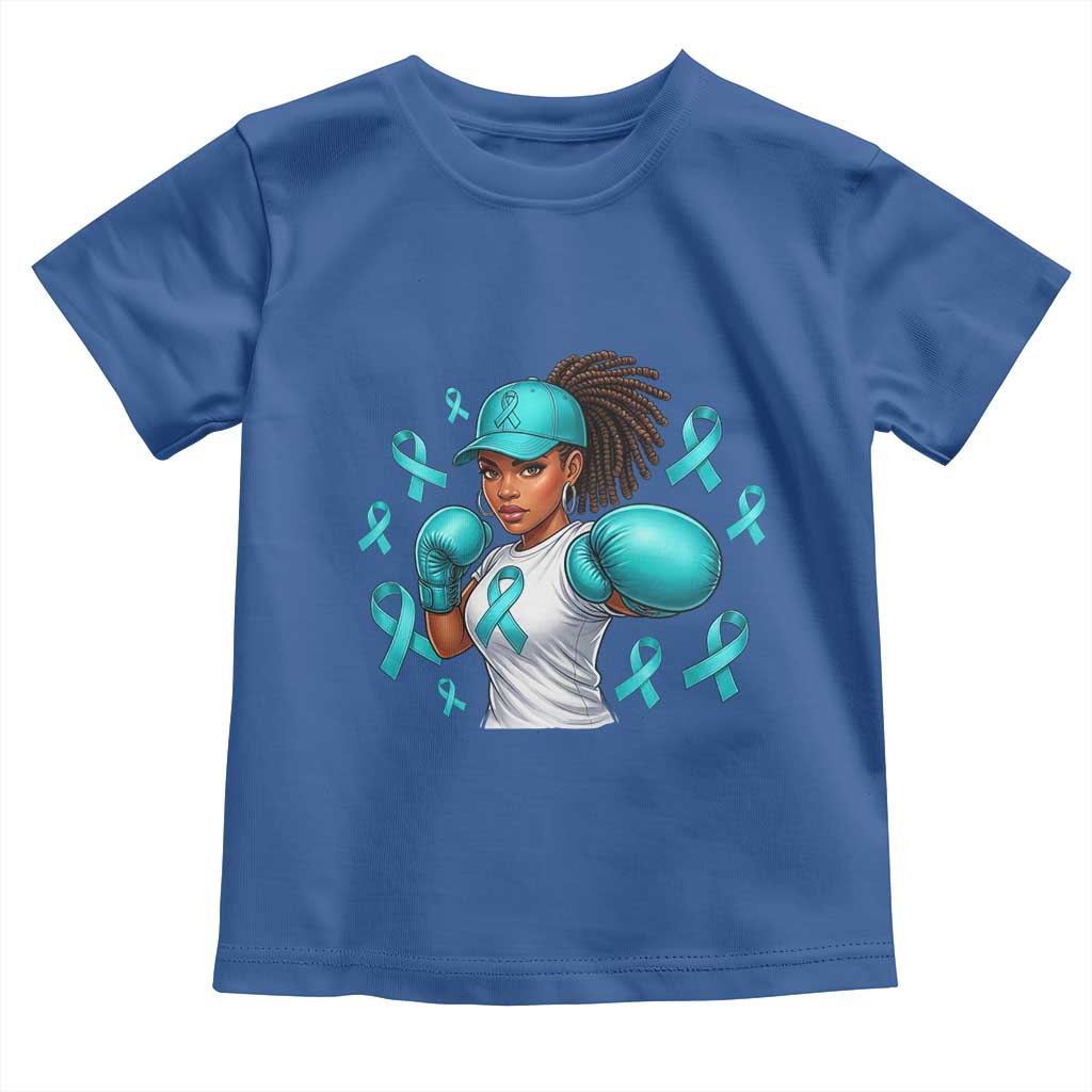 Black Women Fight Sexual Assault Awareness Toddler T Shirt African American Teal Ribbon Support