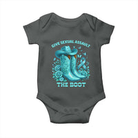 Give Sexual Assault The Boot Baby Onesie Cowgirl Awareness Month Teal Ribbon Support