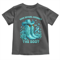 Give Sexual Assault The Boot Toddler T Shirt Cowgirl Awareness Month Teal Ribbon Support