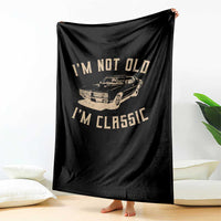 Funny Car Graphic Throw Blanket Vintage I'm Not Old I'm Classic