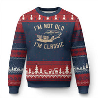 Funny Car Graphic Ugly Christmas Sweater Vintage I'm Not Old I'm Classic