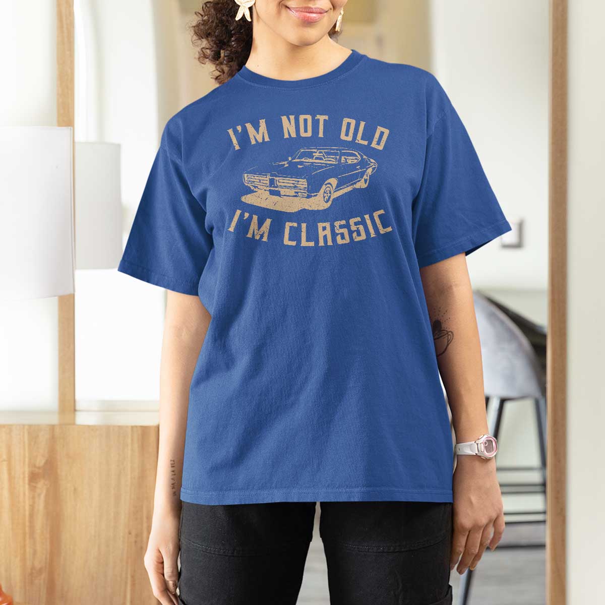 Funny Car Graphic T Shirt For Women Vintage I'm Not Old I'm Classic