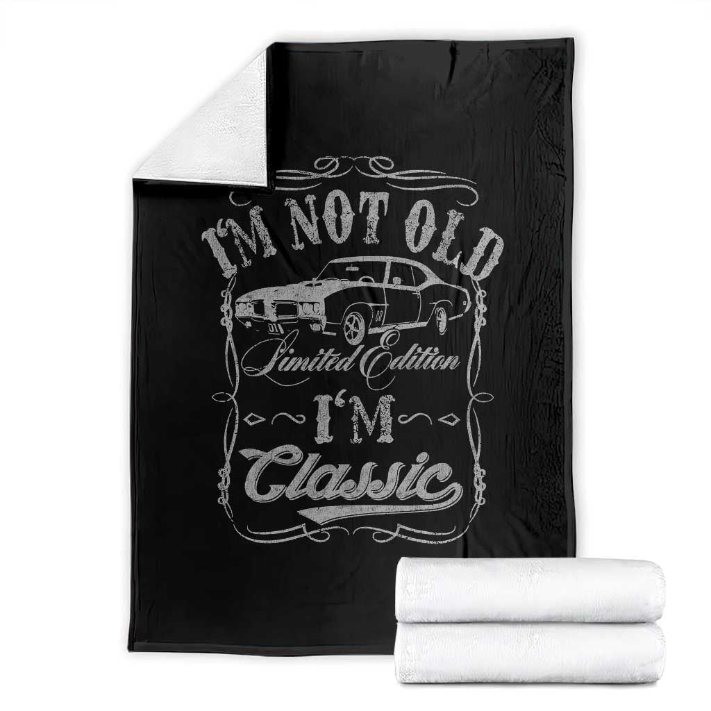 Funny Classic Car Guy Throw Blanket Vintage I'm Not Old I'm Classic
