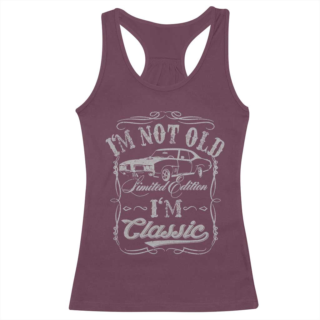 Funny Classic Car Guy Racerback Tank Top Vintage I'm Not Old I'm Classic