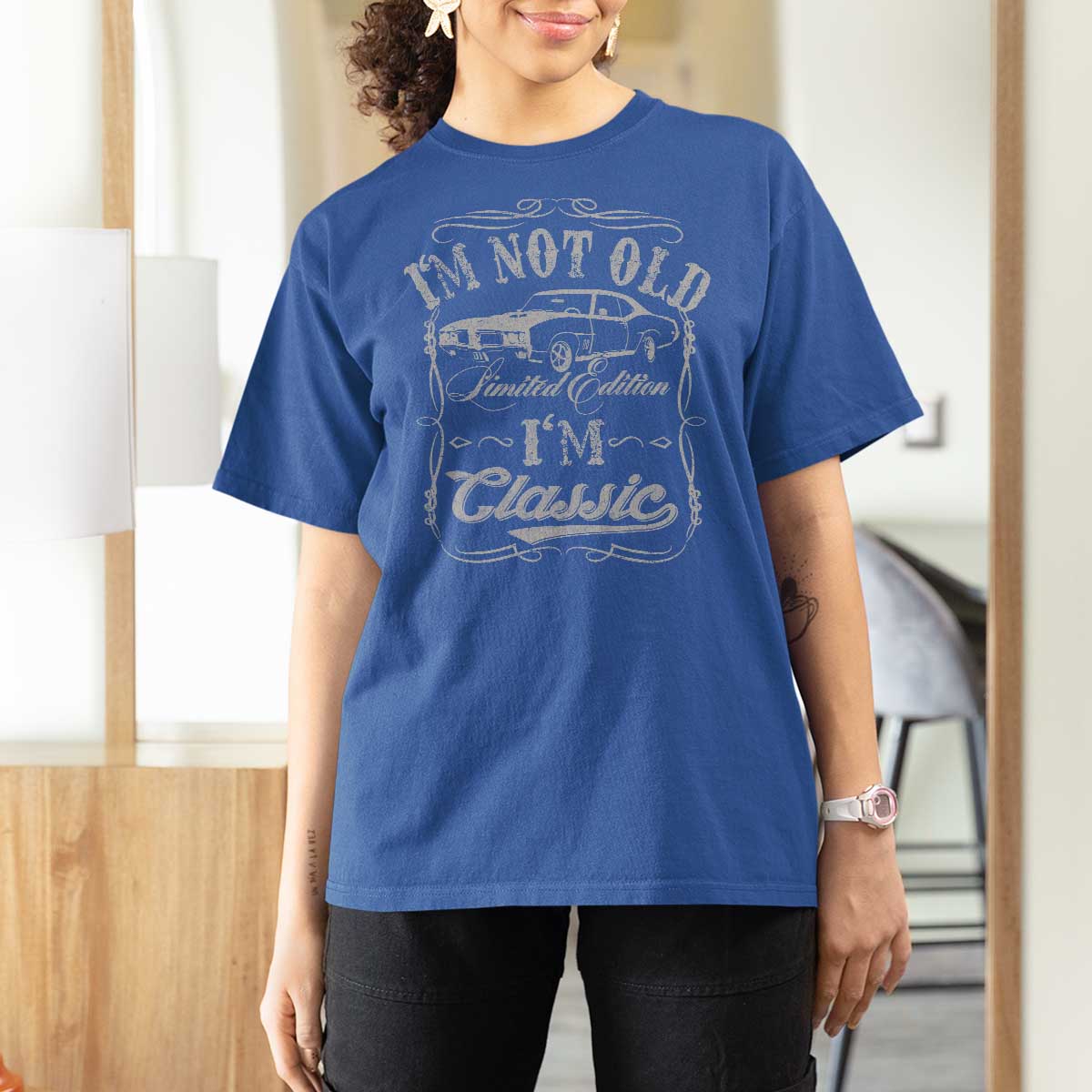 Funny Classic Car Guy T Shirt For Women Vintage I'm Not Old I'm Classic