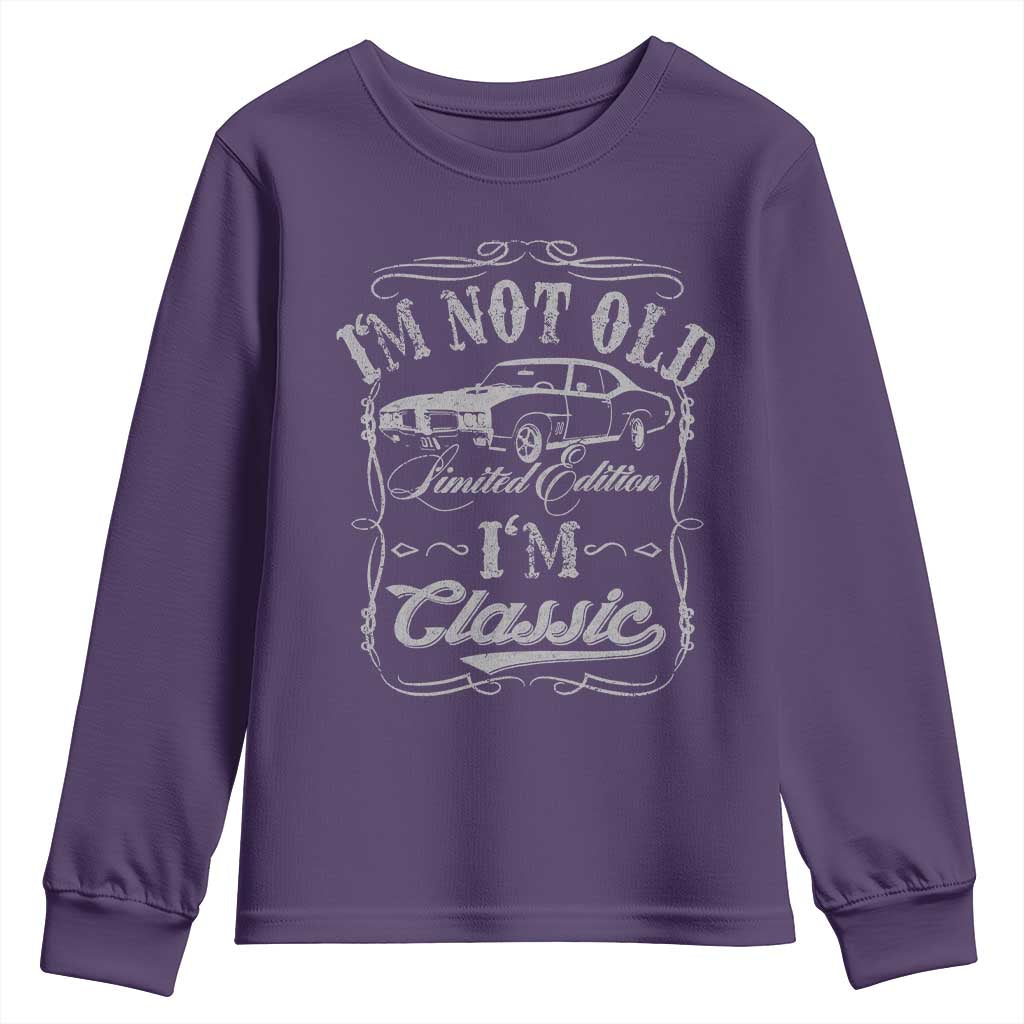 Funny Classic Car Guy Youth Sweatshirt Vintage I'm Not Old I'm Classic