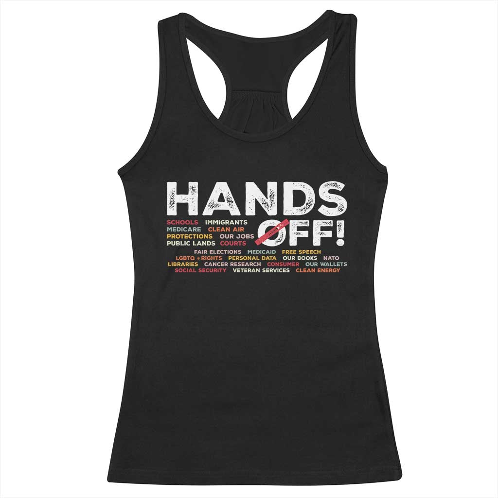 Hands Off Racerback Tank Top Social Security And Medicare Protest
