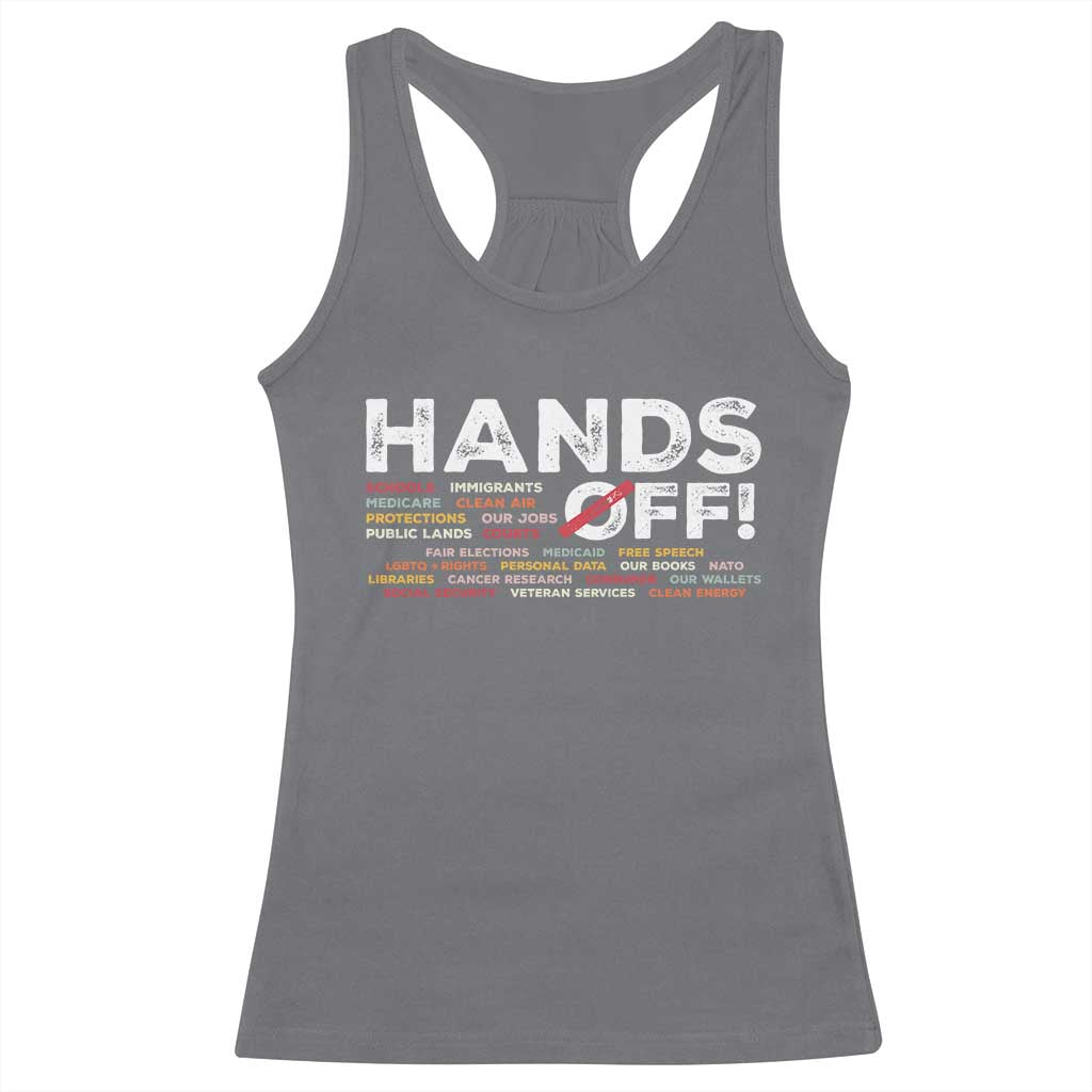 Hands Off Racerback Tank Top Social Security And Medicare Protest