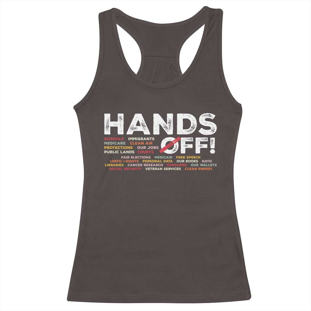 Hands Off Racerback Tank Top Social Security And Medicare Protest