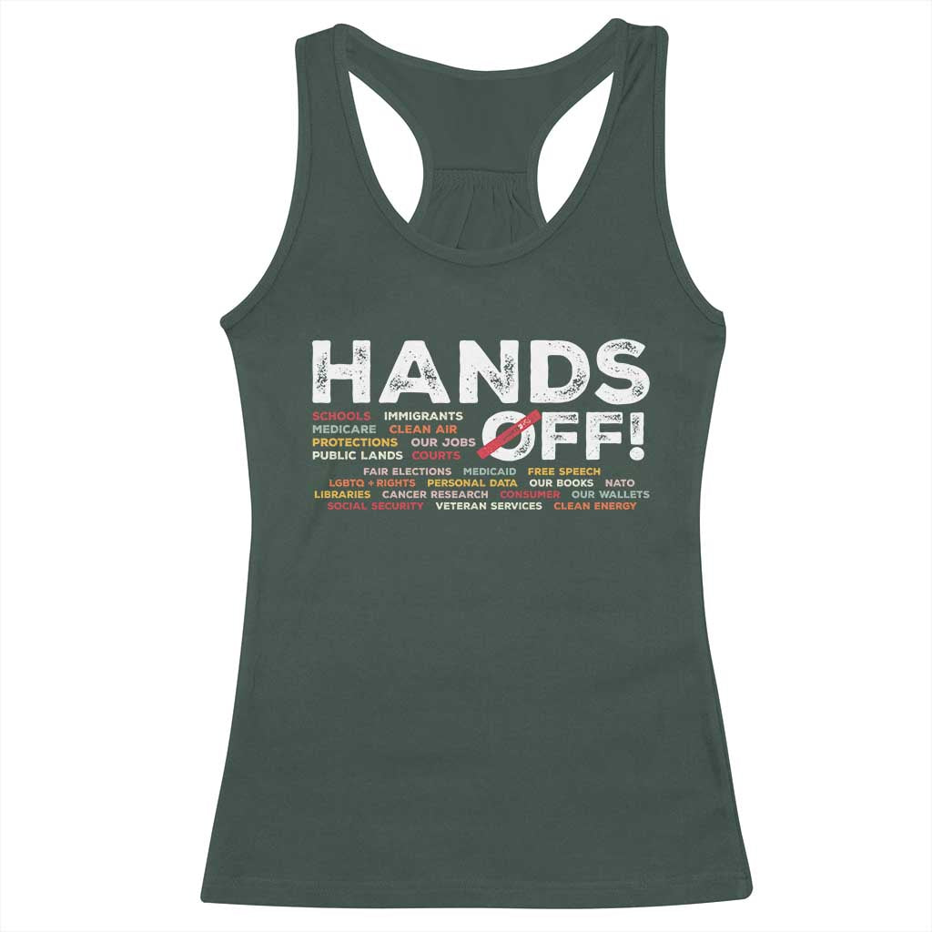 Hands Off Racerback Tank Top Social Security And Medicare Protest