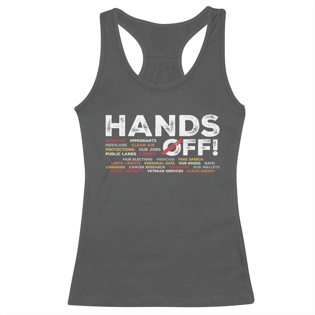 Hands Off Racerback Tank Top Social Security And Medicare Protest